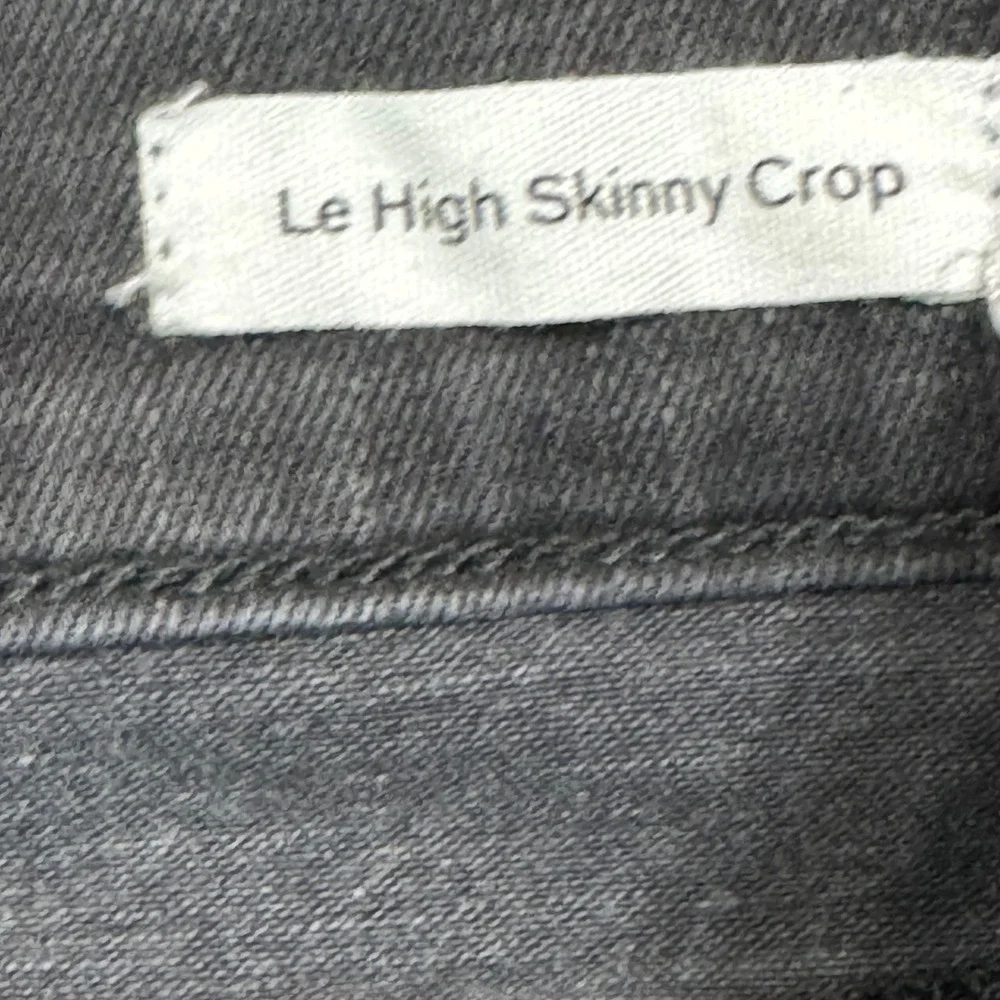 FRAME Le High Straight Ankle Jeans Black Distressed Frayed‎ Hem Size 28 - Picture 9 of 11